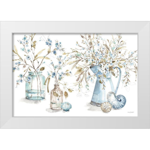 Blue Escape Coastal 01 White Modern Wood Framed Art Print by Audit, Lisa