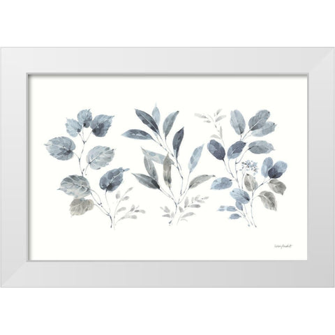 Dancing Leaves I White Modern Wood Framed Art Print by Audit, Lisa
