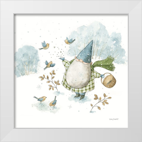 Everyday Gnomes I-Winter Birds White Modern Wood Framed Art Print by Audit, Lisa