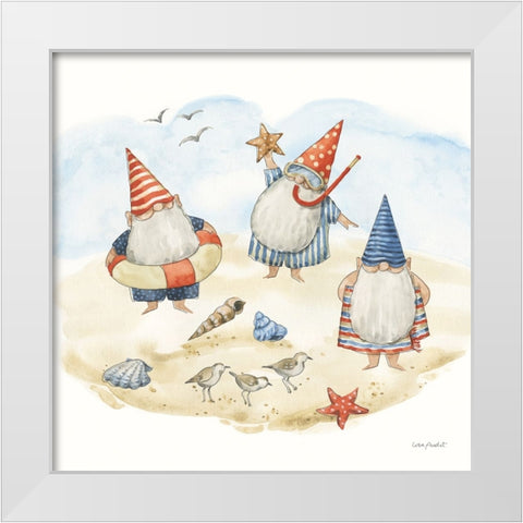 Everyday Gnomes VII-Beach White Modern Wood Framed Art Print by Audit, Lisa
