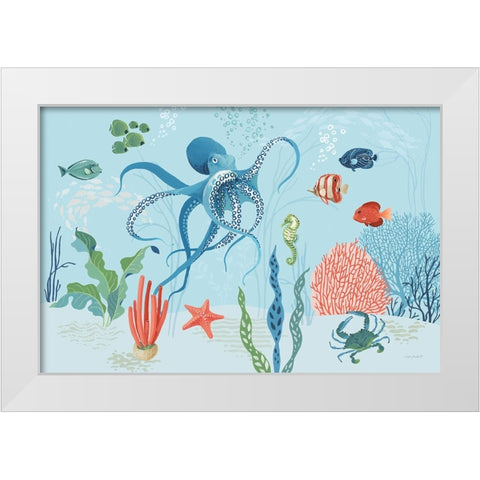 Free As the Ocean I on Blue White Modern Wood Framed Art Print by Audit, Lisa