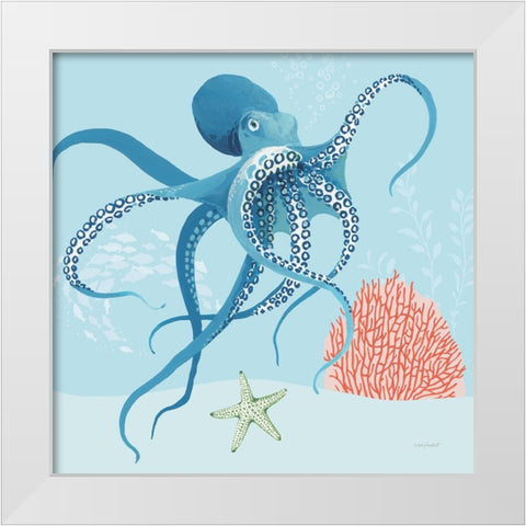 Free As the Ocean II on Blue White Modern Wood Framed Art Print by Audit, Lisa