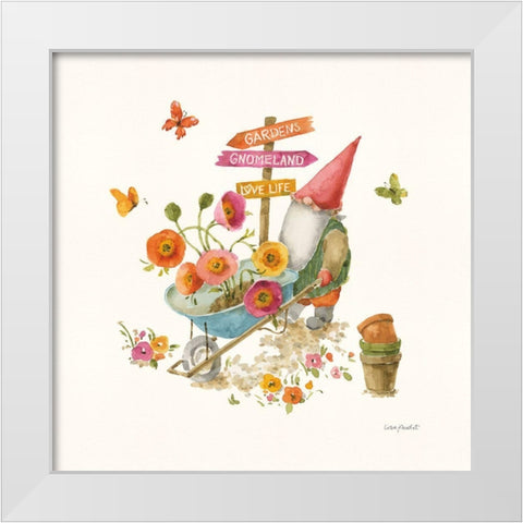 Garden Gnomes VI White Modern Wood Framed Art Print by Audit, Lisa