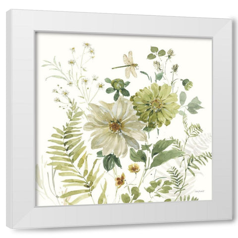 Green Fields III White Modern Wood Framed Art Print by Audit, Lisa