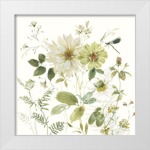 Green Fields IV White Modern Wood Framed Art Print by Audit, Lisa