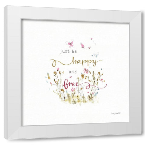 Butterflies And Wildflowers White Modern Wood Framed Art Print by Audit, Lisa