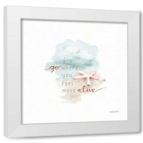 Starfish on the Sand White Modern Wood Framed Art Print by Audit, Lisa