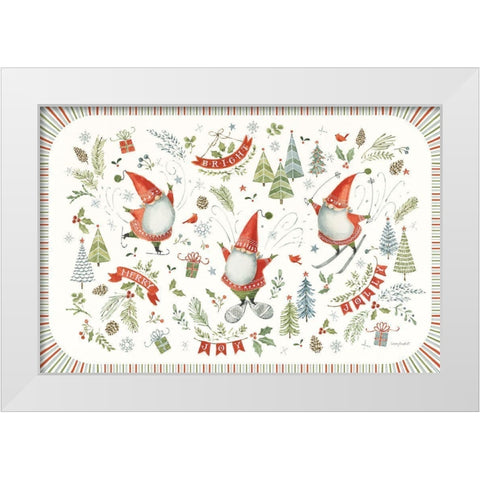 Jolly Gnomes I White Modern Wood Framed Art Print by Audit, Lisa