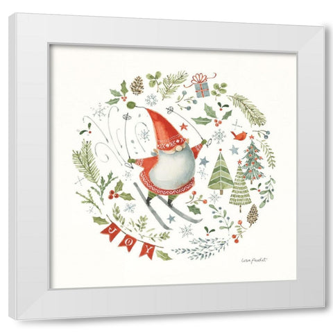 Jolly Gnomes II White Modern Wood Framed Art Print by Audit, Lisa