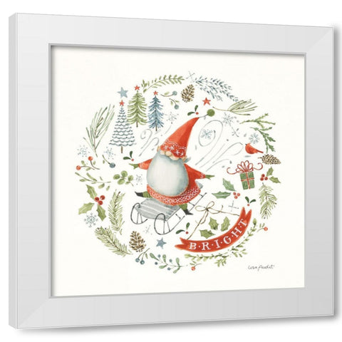 Jolly Gnomes III White Modern Wood Framed Art Print by Audit, Lisa
