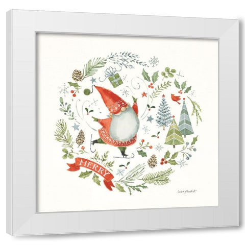Jolly Gnomes IV White Modern Wood Framed Art Print by Audit, Lisa