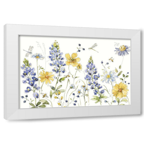 Lovely Blues I White Modern Wood Framed Art Print by Audit, Lisa
