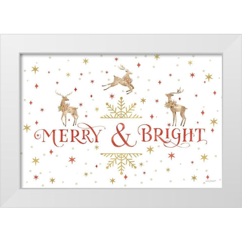 Merry And Bright 08 White Modern Wood Framed Art Print by Audit, Lisa
