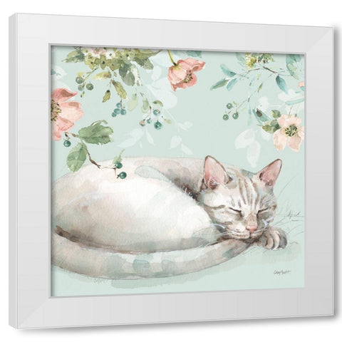 Mint Crush 15 on Mint Square White Modern Wood Framed Art Print by Audit, Lisa