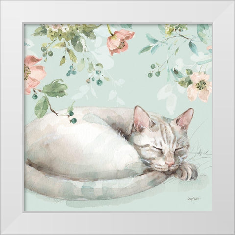 Mint Crush 15 on Mint Square White Modern Wood Framed Art Print by Audit, Lisa