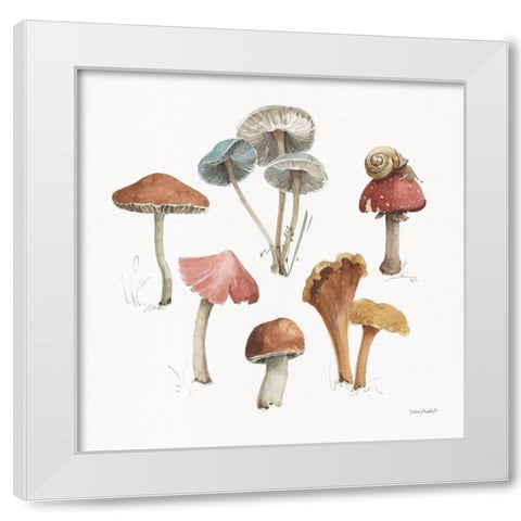 Mushroom Medley 02 White Modern Wood Framed Art Print by Audit, Lisa