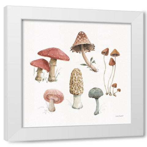 Mushroom Medley 03 White Modern Wood Framed Art Print by Audit, Lisa
