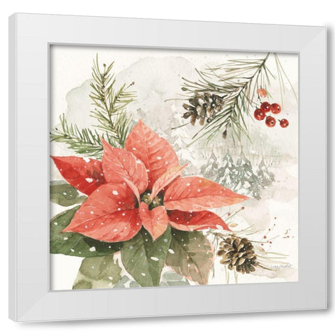 Poinsettia Village II White Modern Wood Framed Art Print by Audit, Lisa