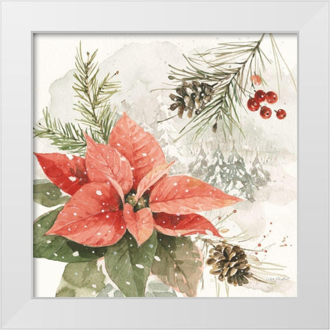 Poinsettia Village II White Modern Wood Framed Art Print by Audit, Lisa