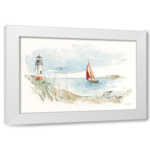 Seaside Journey I White Modern Wood Framed Art Print by Audit, Lisa