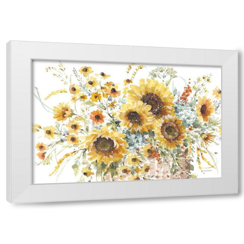 Sunflowers Forever 01 White Modern Wood Framed Art Print by Audit, Lisa