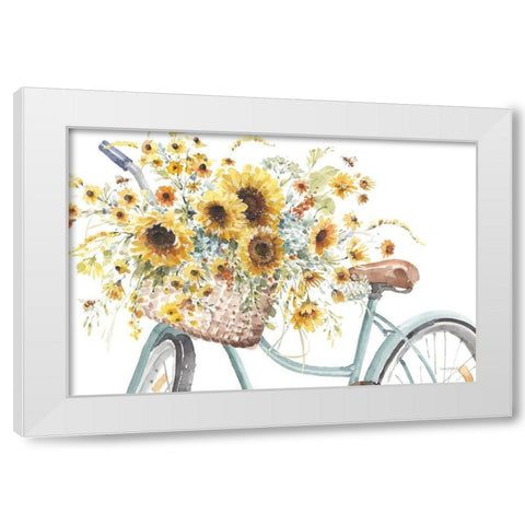 Sunflowers Forever 02 White Modern Wood Framed Art Print by Audit, Lisa