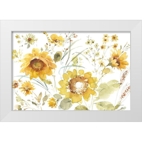 Sunflowers Forever 03 White Modern Wood Framed Art Print by Audit, Lisa