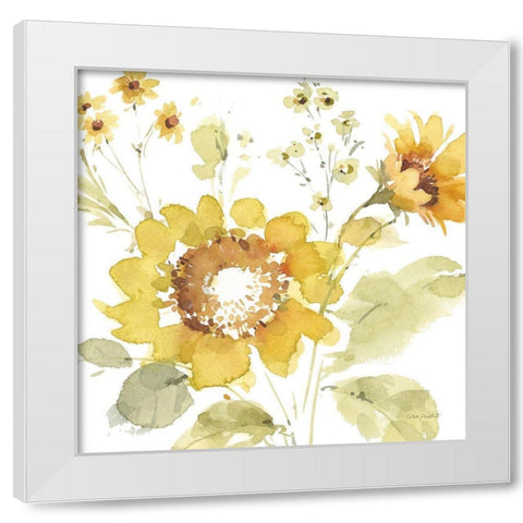 Sunflowers Forever 04 White Modern Wood Framed Art Print by Audit, Lisa