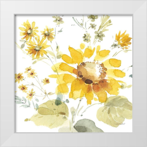 Sunflowers Forever 05 White Modern Wood Framed Art Print by Audit, Lisa