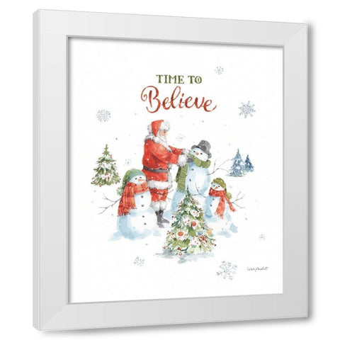 Welcoming Santa 02 White Modern Wood Framed Art Print by Audit, Lisa