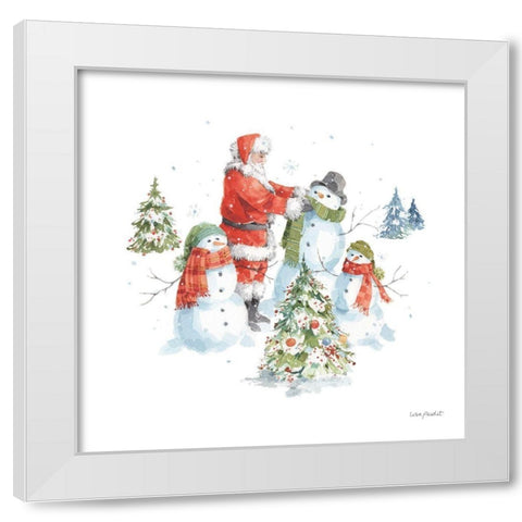 Welcoming Santa 06 White Modern Wood Framed Art Print by Audit, Lisa