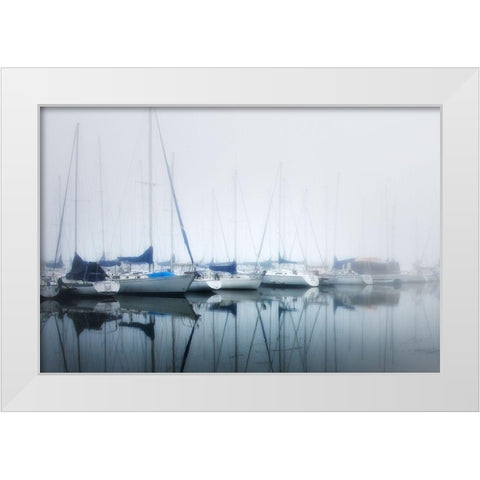 Blue Sails White Modern Wood Framed Art Print by Head, Danny
