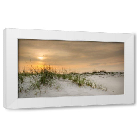 Gulf Sunrise White Modern Wood Framed Art Print by Head, Danny