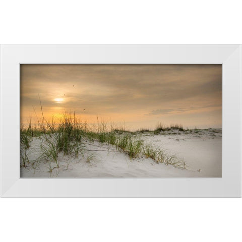 Gulf Sunrise White Modern Wood Framed Art Print by Head, Danny