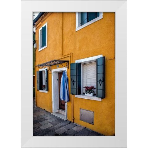 Yellow House White Modern Wood Framed Art Print by Head, Danny