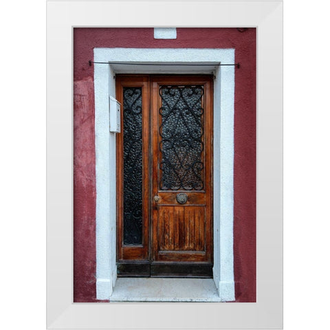 Burano Door III White Modern Wood Framed Art Print by Head, Danny