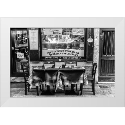 Open Table BW White Modern Wood Framed Art Print by Head, Danny