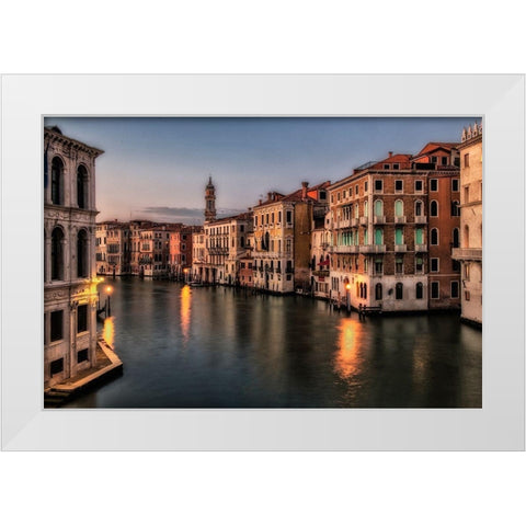 Venice Twilight White Modern Wood Framed Art Print by Head, Danny
