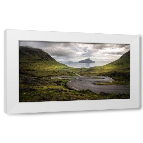 Twist n Turn White Modern Wood Framed Art Print by Head, Danny
