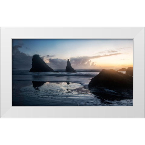 Late Day Blues White Modern Wood Framed Art Print by Head, Danny
