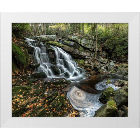 Swirls White Modern Wood Framed Art Print by Head, Danny