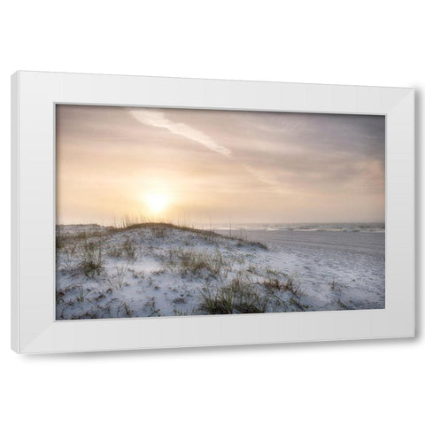 Foggy Dunes White Modern Wood Framed Art Print by Head, Danny