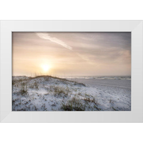 Foggy Dunes White Modern Wood Framed Art Print by Head, Danny