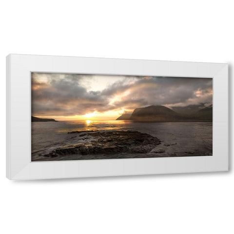Midnight Sun White Modern Wood Framed Art Print by Head, Danny
