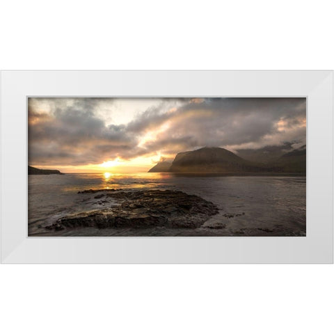 Midnight Sun White Modern Wood Framed Art Print by Head, Danny