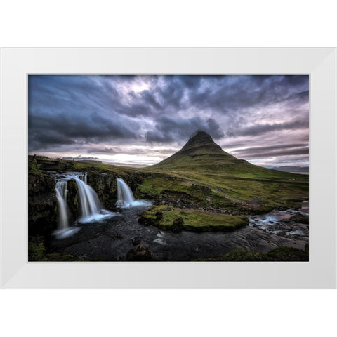 The Falls White Modern Wood Framed Art Print by Head, Danny