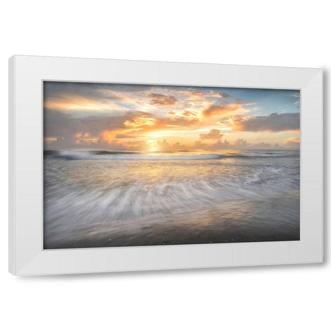 Coastal Sunrise I White Modern Wood Framed Art Print by Head, Danny