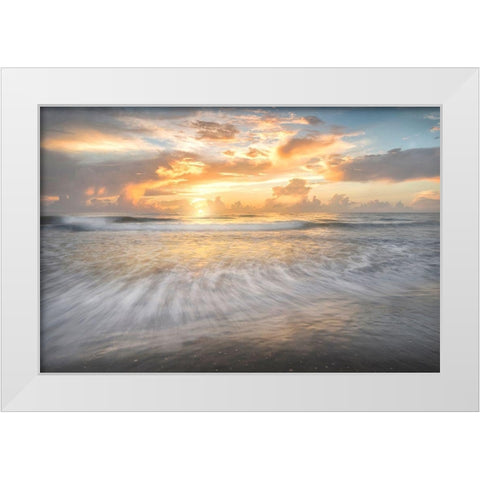Coastal Sunrise I White Modern Wood Framed Art Print by Head, Danny