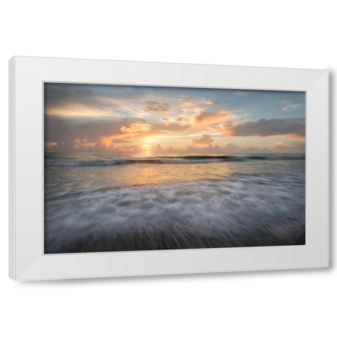 Coastal Sunrise II White Modern Wood Framed Art Print by Head, Danny