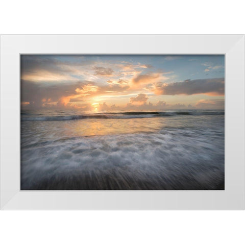 Coastal Sunrise II White Modern Wood Framed Art Print by Head, Danny